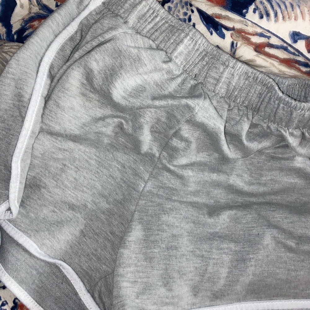 white and grey shein shorts